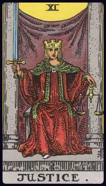 Deep dive into The Justice Tarot card (XI)! Unpack its profound symbolism, learn upright & reversed meanings, and understand its message of fairness, karma, personal responsibility, and seeking ultimate truth.
