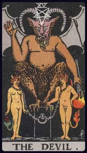 Deep dive into The Devil Tarot card (XV)! Unpack its profound symbolism, learn upright & reversed meanings, and understand its message of addiction, shadow self, materialism, and ultimate liberation.