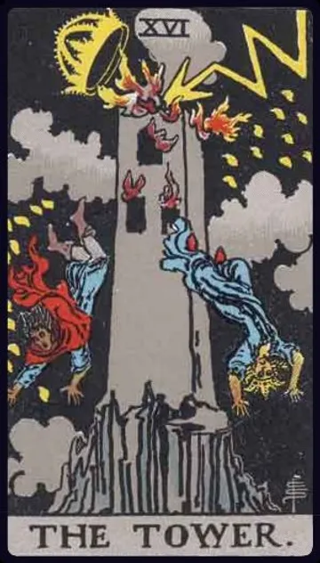 Deep dive into The Tower Tarot card (XVI)! Unpack its dramatic symbolism, learn upright & reversed meanings, and understand its message of sudden change, revelation, spiritual awakening, and necessary destruction for rebirth.