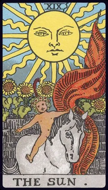 Deep dive into The Sun Tarot card (XIX)! Unpack its radiant symbolism, learn upright & reversed meanings, and understand its message of joy, success, optimism, and illumination.