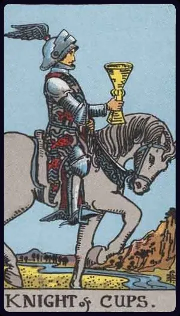 Explore the Knight of Cups Tarot card. Learn how this romantic card represents invitations, emotional pursuits, idealism, and an imaginative approach in your readings.