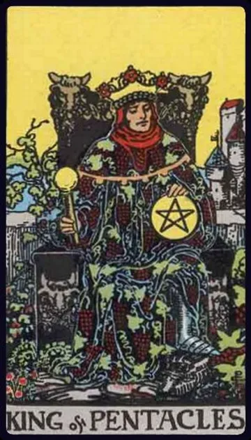 Explore the King of Pentacles Tarot card. Learn how this powerful card represents established wealth, material security, successful enterprise, and a grounded, reliable approach to abundance in your readings.