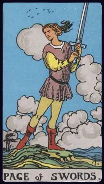 Explore the Page of Swords Tarot card. Learn how this sharp card represents new ideas, intellectual curiosity, clear communication, and a thirst for truth in your readings.