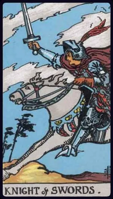 Explore the Knight of Swords Tarot card. Learn how this driven card represents rapid action, ambition, direct communication, and a fearless, sometimes impulsive, pursuit of truth in your readings.