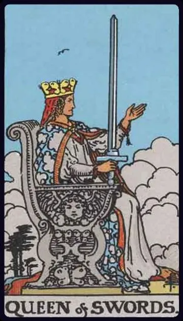 Explore the Queen of Swords Tarot card. Learn how this perceptive card represents sharp intellect, clear judgment, honest communication, and independent thought in your readings.
