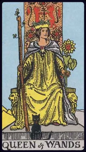 Explore the Queen of Wands Tarot card. Learn how this vibrant card represents confidence, charisma, independence, and a nurturing, empowering spirit in your readings.